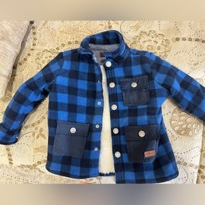 7 seven kind Sherpa lined toddler blue jacket